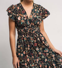 Ulla Johnson Angelica Dress in obsidian botanica - women's dress - detail view