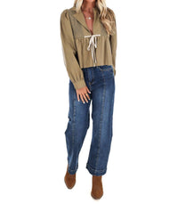 Idem Ditto - Autumn Leaves Tie Front Top