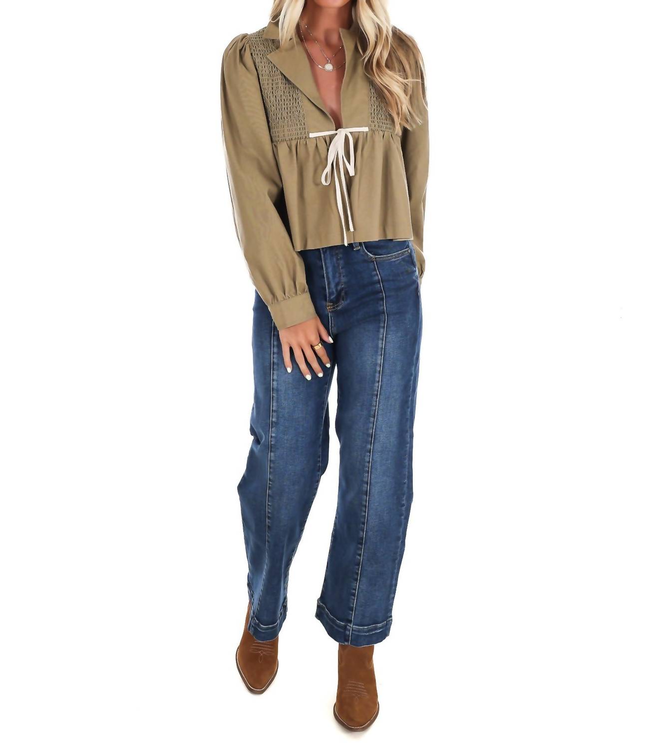 Idem Ditto - Autumn Leaves Tie Front Top