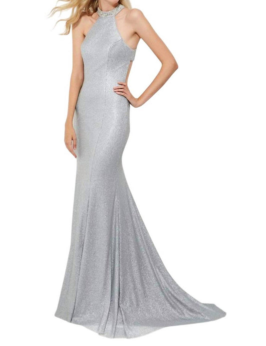 Angela & Alison - Sequin Halter Prom Dress