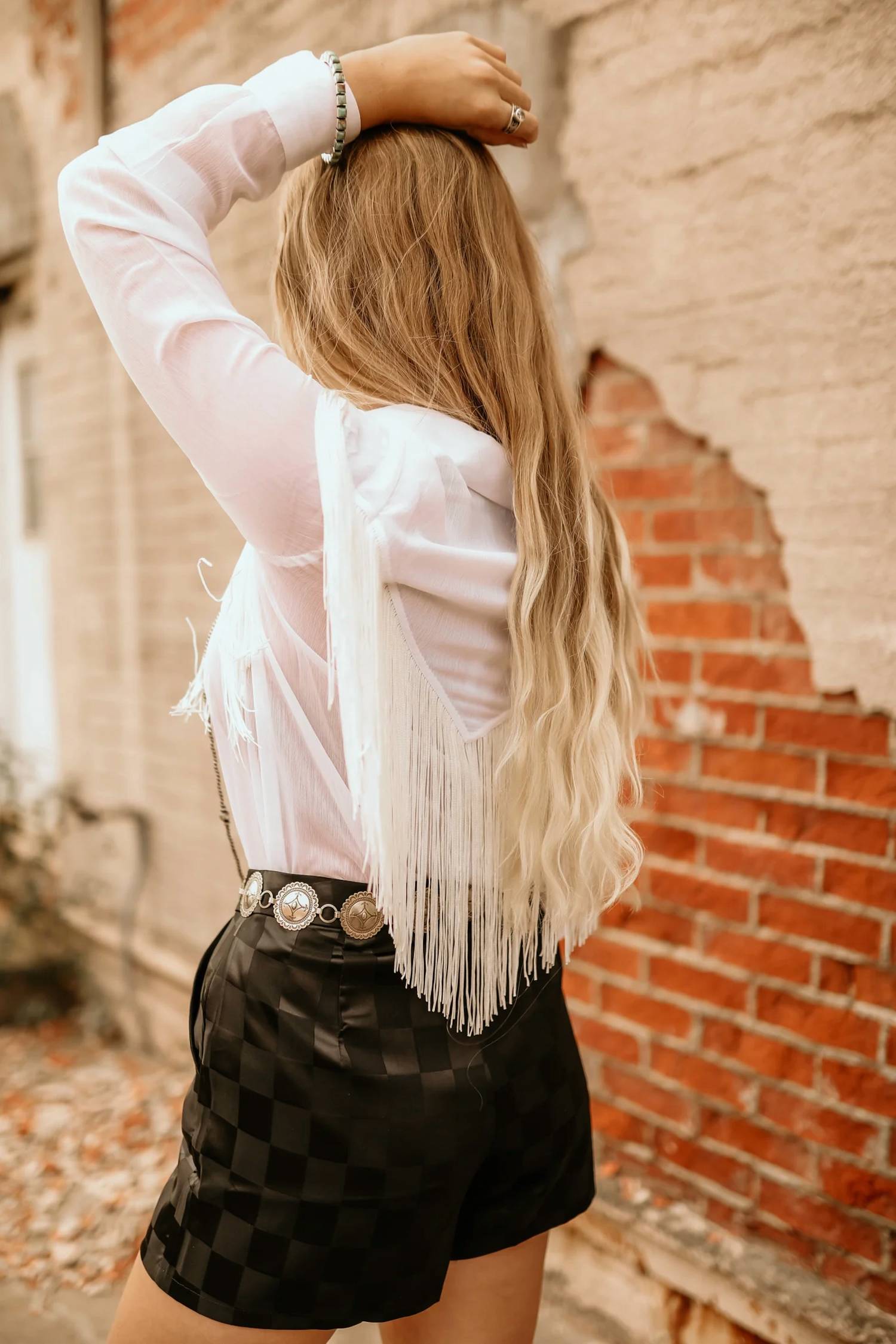 Rock & Roll Denim - Women's Sheer Fringe Button-up
