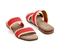 CHARLESTON SHOE CO. Women's Majorca Slip On Sandals in red jute - women's sandal - alternate view