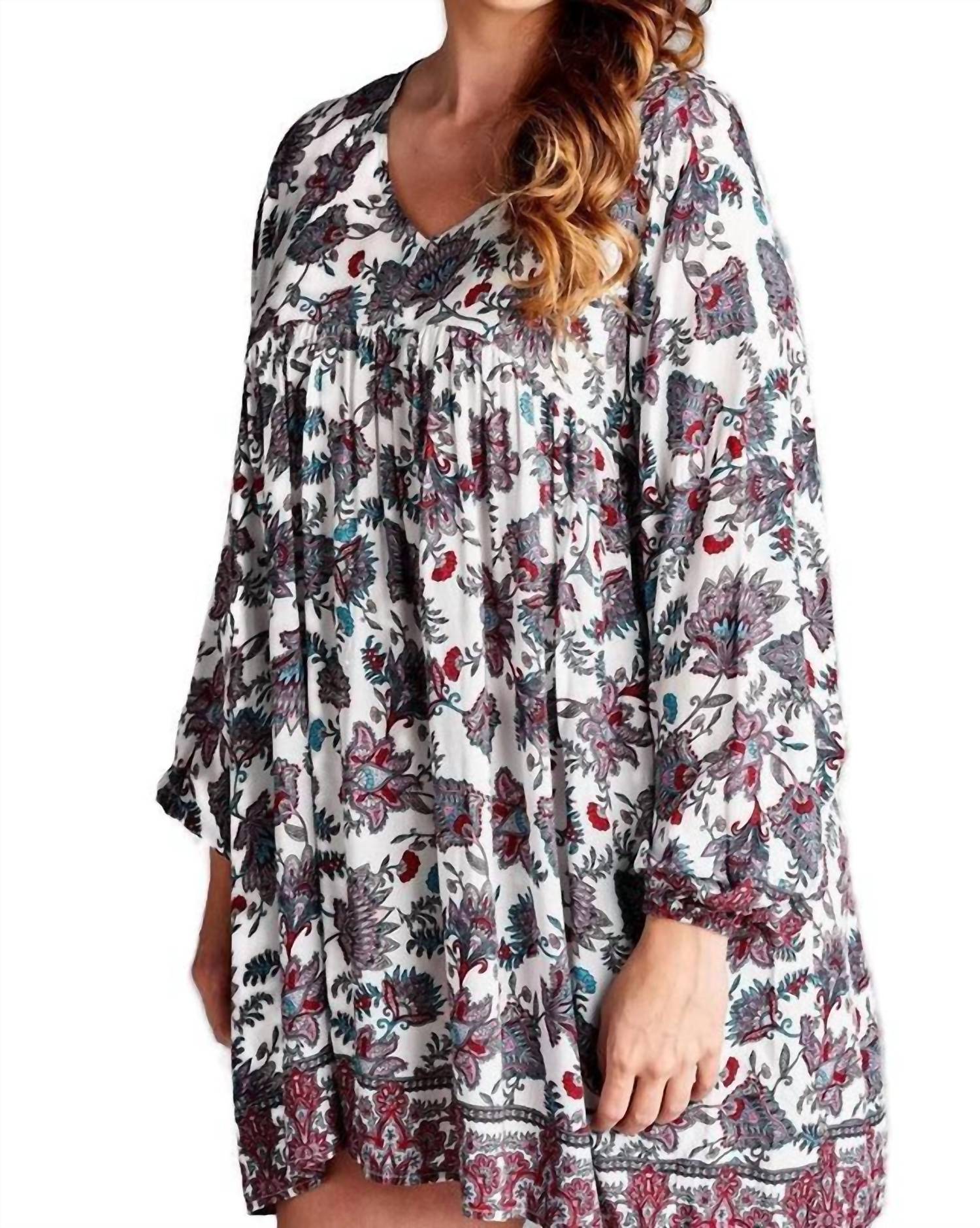 Velzera - Floral Print Baby Doll Mini Dress