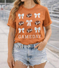 Ali Dee Wholesale - Footballs And Bows Game Day Tee