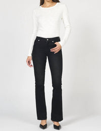 DEAR JOHN DENIM Jaxtyn Suede Bootcut Jean in black - women's jeans - view 4