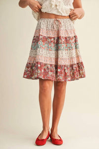 Mustard Seed - Patchwork Mini Skirt