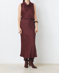Suncoo - Satin Midi Skirt