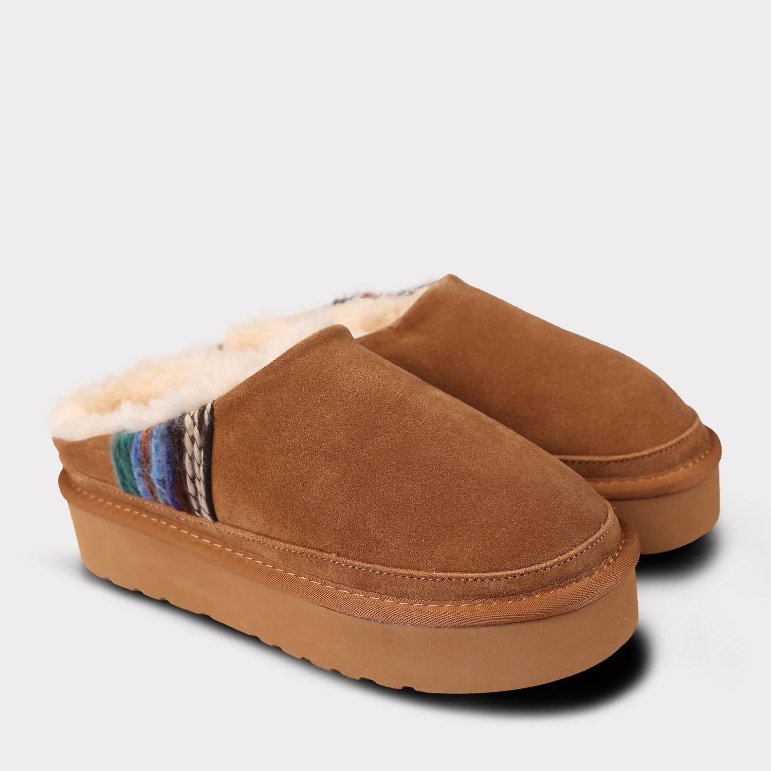 Lamo Women's Jane Slip On Platform Slipper in chestnut multi - women's shoe - view 8