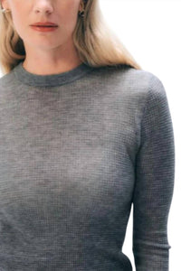 White + Warren - Superfine Waffle Crewneck Sweater