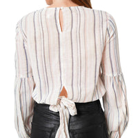Robin K - Women's Tie Back Long Sleeve Top
