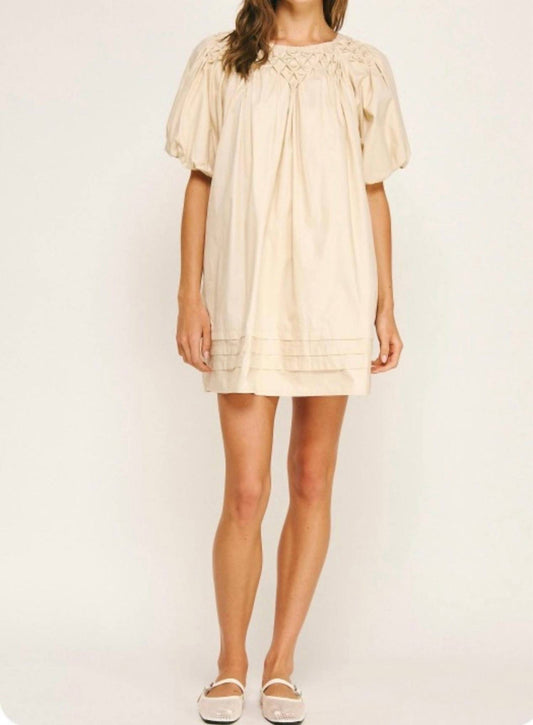 Liv - Almond Poplin Mini Dress