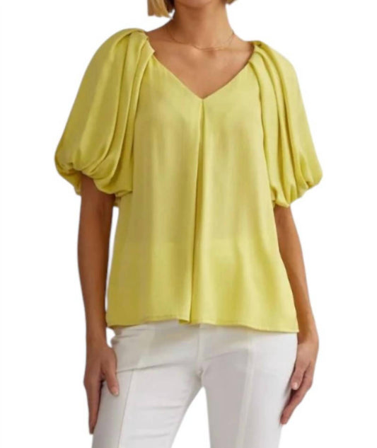 Entro - Fernanda Pleated Bubble Sleeve Top