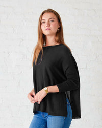 MERSEA Catalina Soft Knit Sweater in black - women's sweater - alternate view