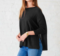 MERSEA Catalina Soft Knit Sweater in black - women's sweater - detail view