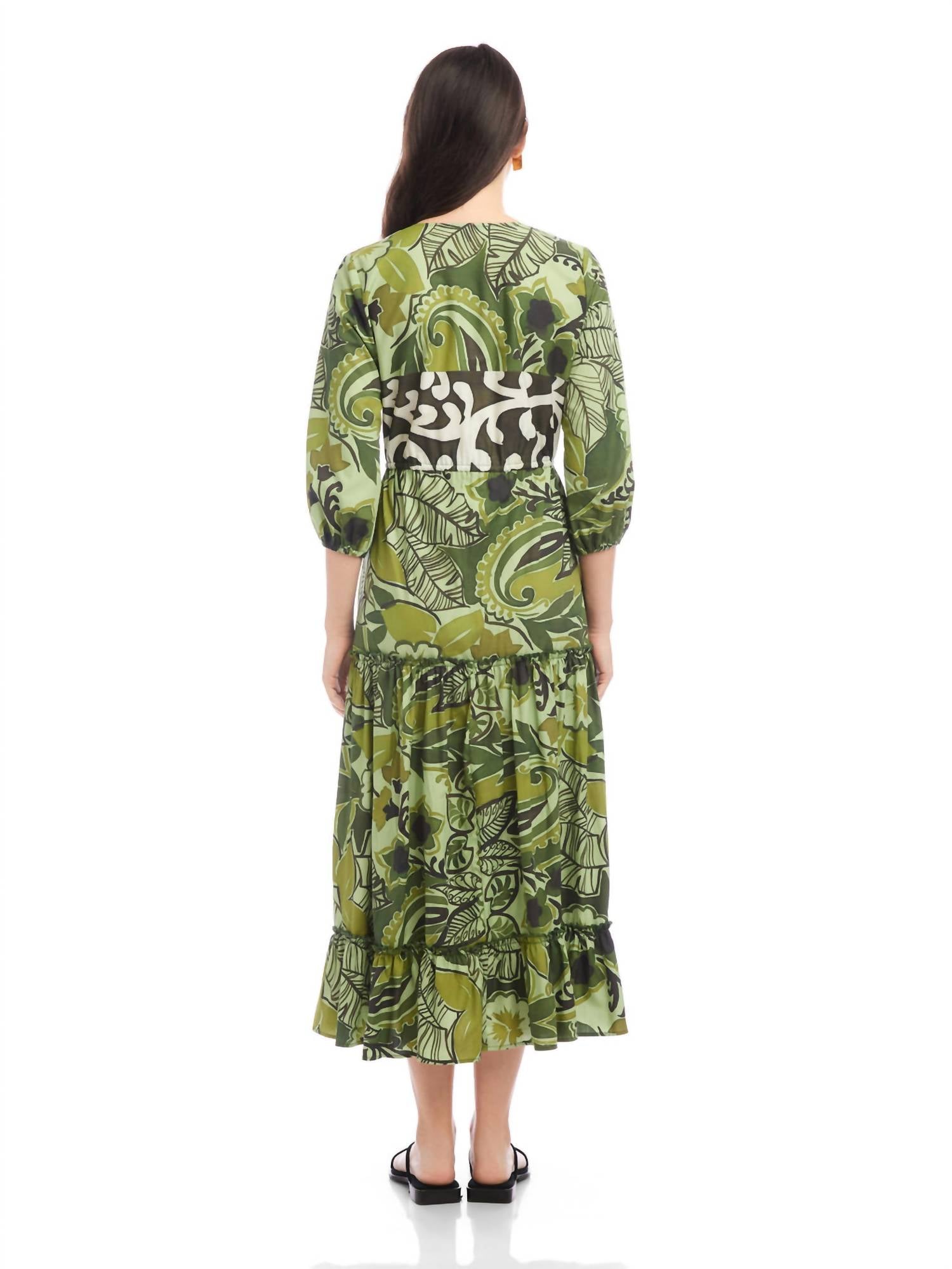 Fifteen Twenty - Nicki Tiered Ruffle Hem Midi Dress