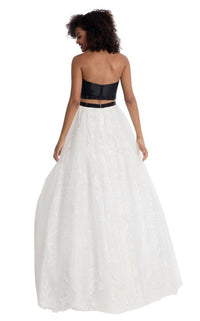 Rachel Allan - Strapless Two-piece Embroidered Mikado Gown