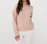 ESQUALO Amanda Cable Square Sweater in candy - women's cardigan