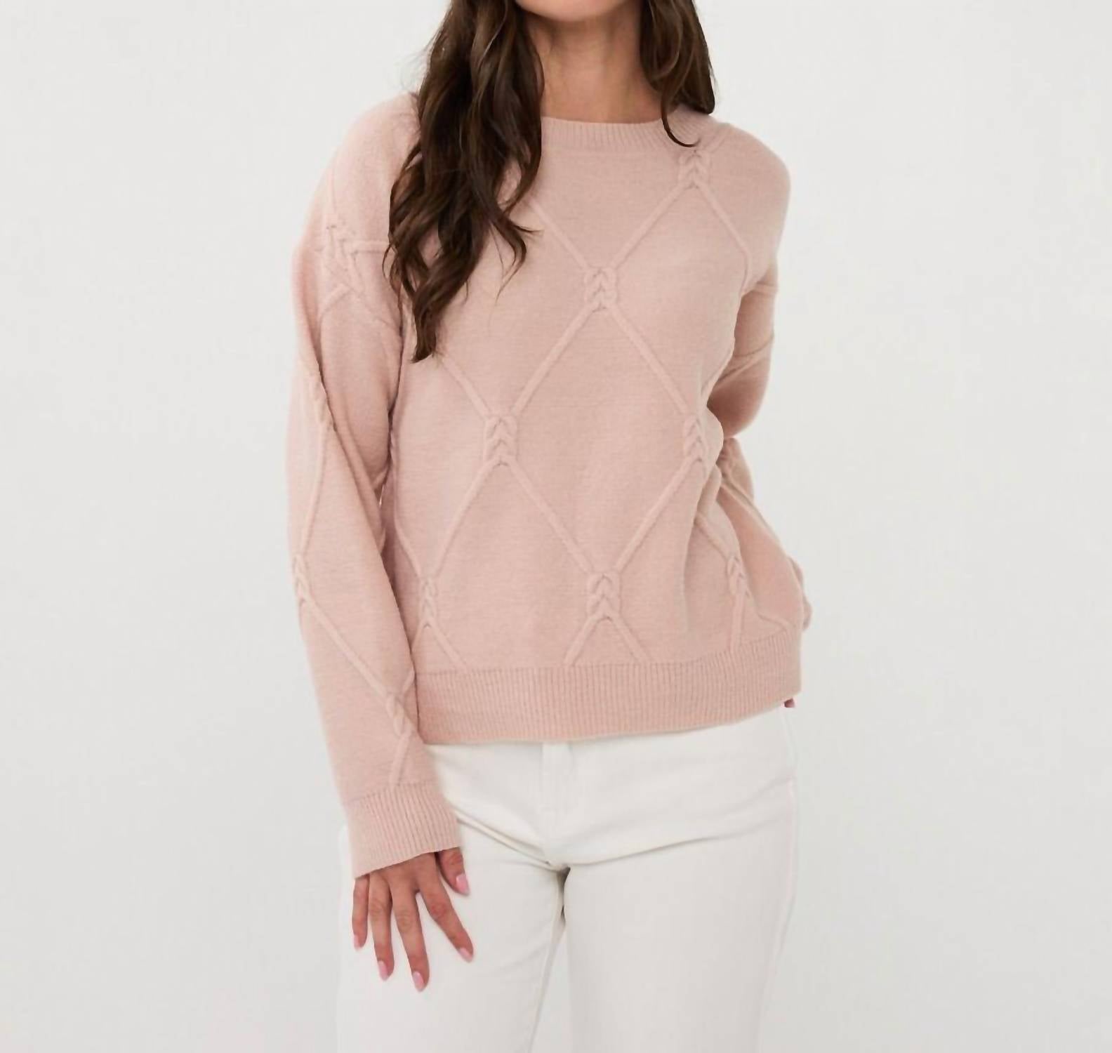 ESQUALO Amanda Cable Square Sweater in candy - women's cardigan