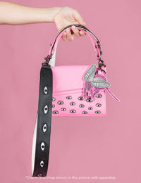 Min & Mon - Embroidered Eyes Leather Shoulder Strap