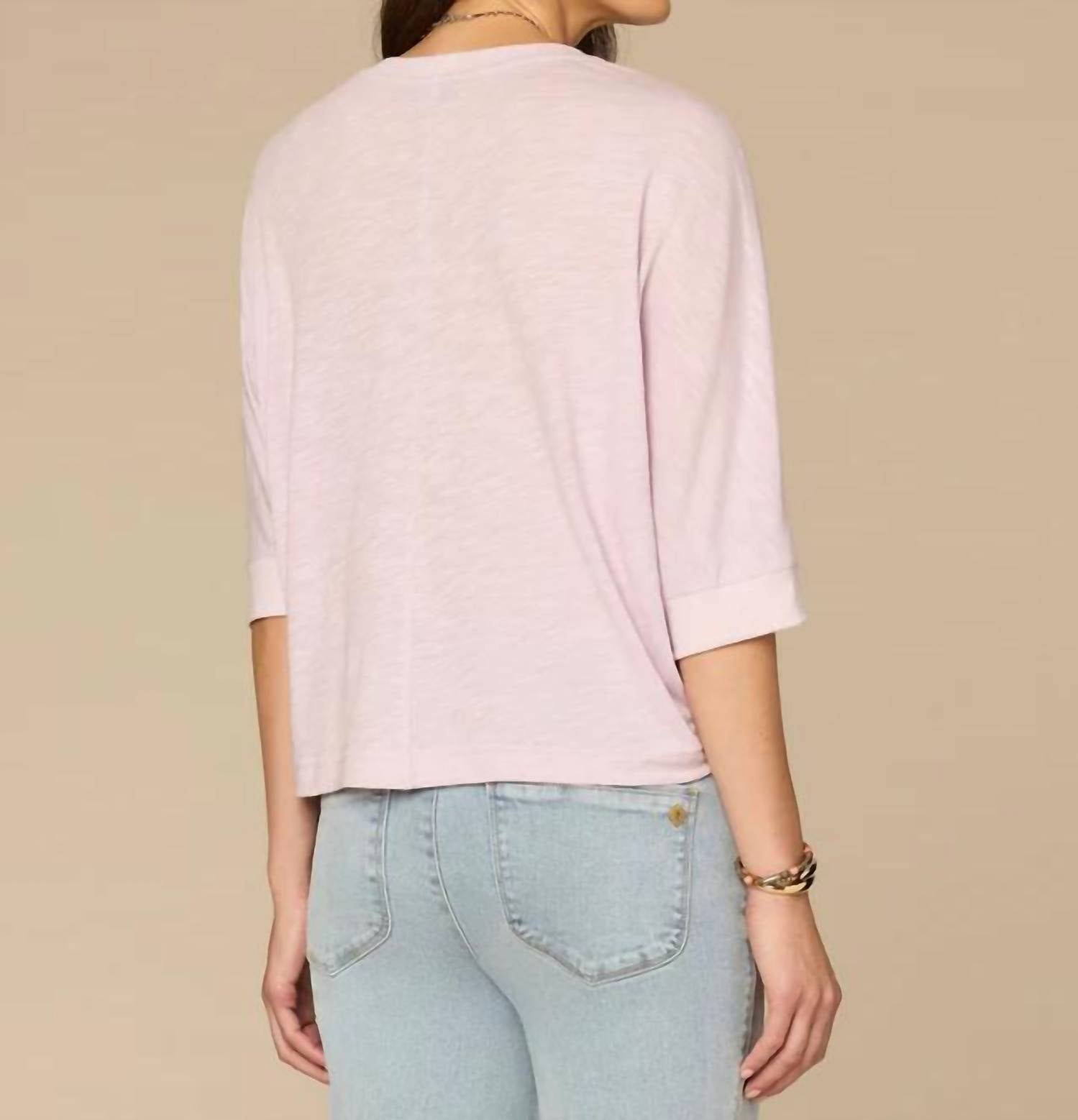 Democracy - Embroidered Scoop Neck Dolman Top