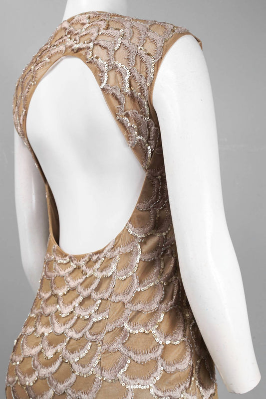 Sue Wong - Cap Sleeve Embroidered Scalloped Dress