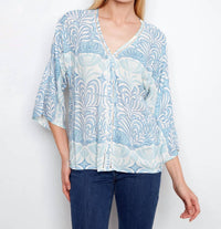 Charlie B - Printed Viscose Front Button Blouse