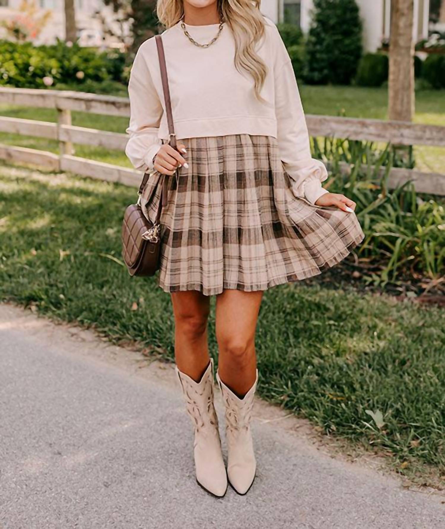 Pretty Bash Colorado Dress in beige - women's dress