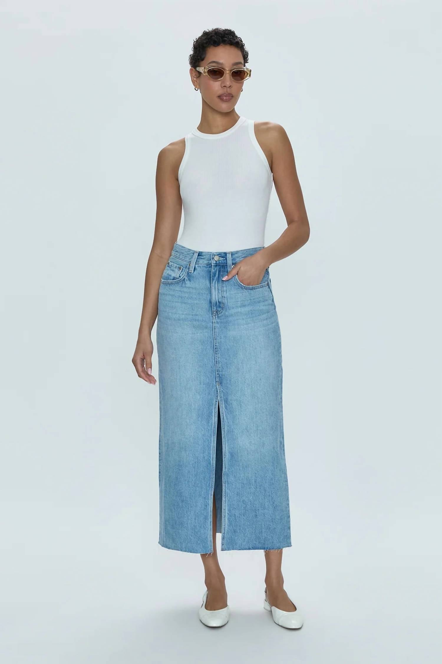 Pistola - Alice Denim Midi Skirt