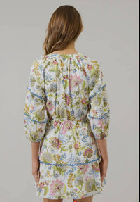 Sugarlips - Pany Floral Darrian Split Neck Mini Dress