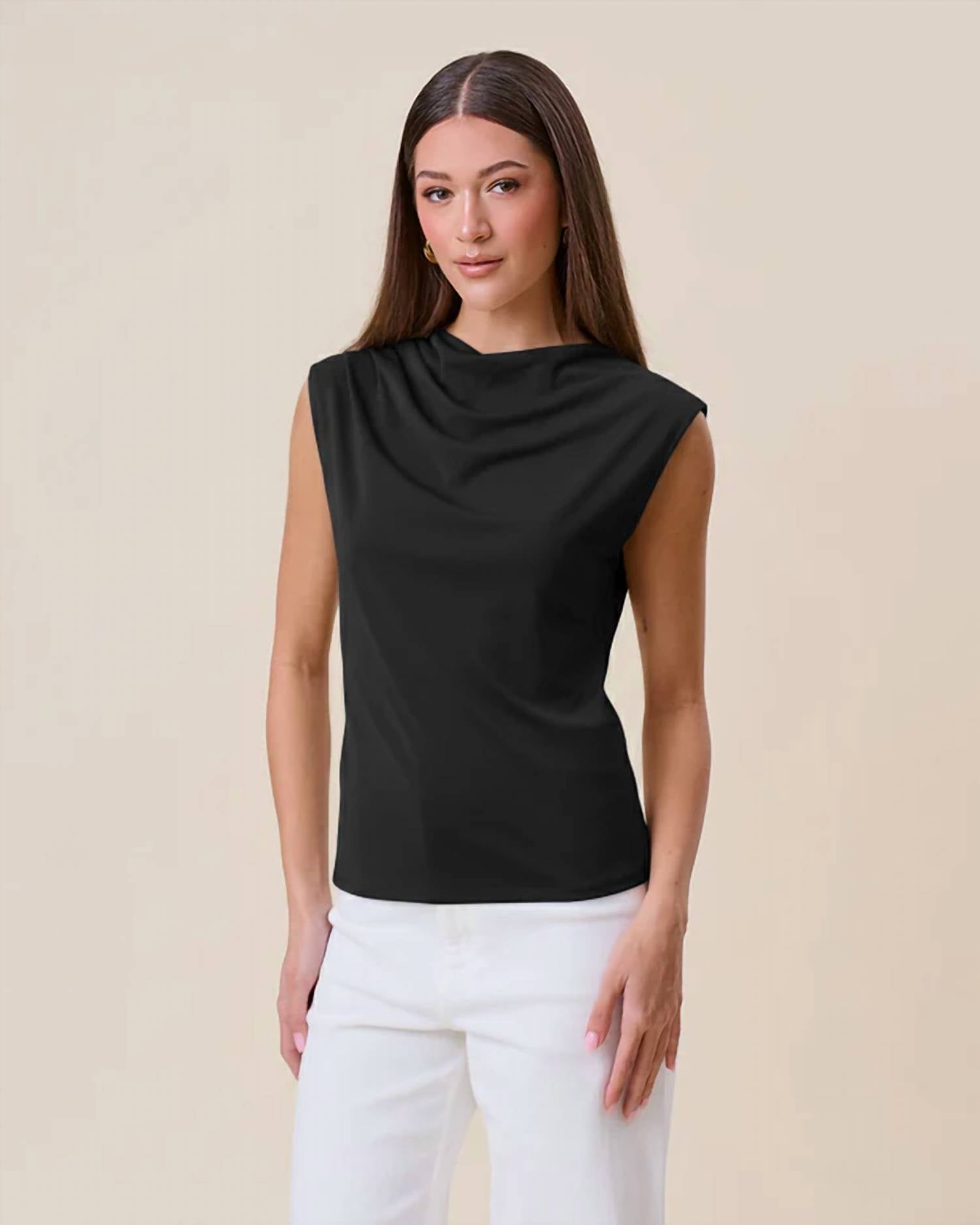 Able - Cowl Neck Jersey Top
