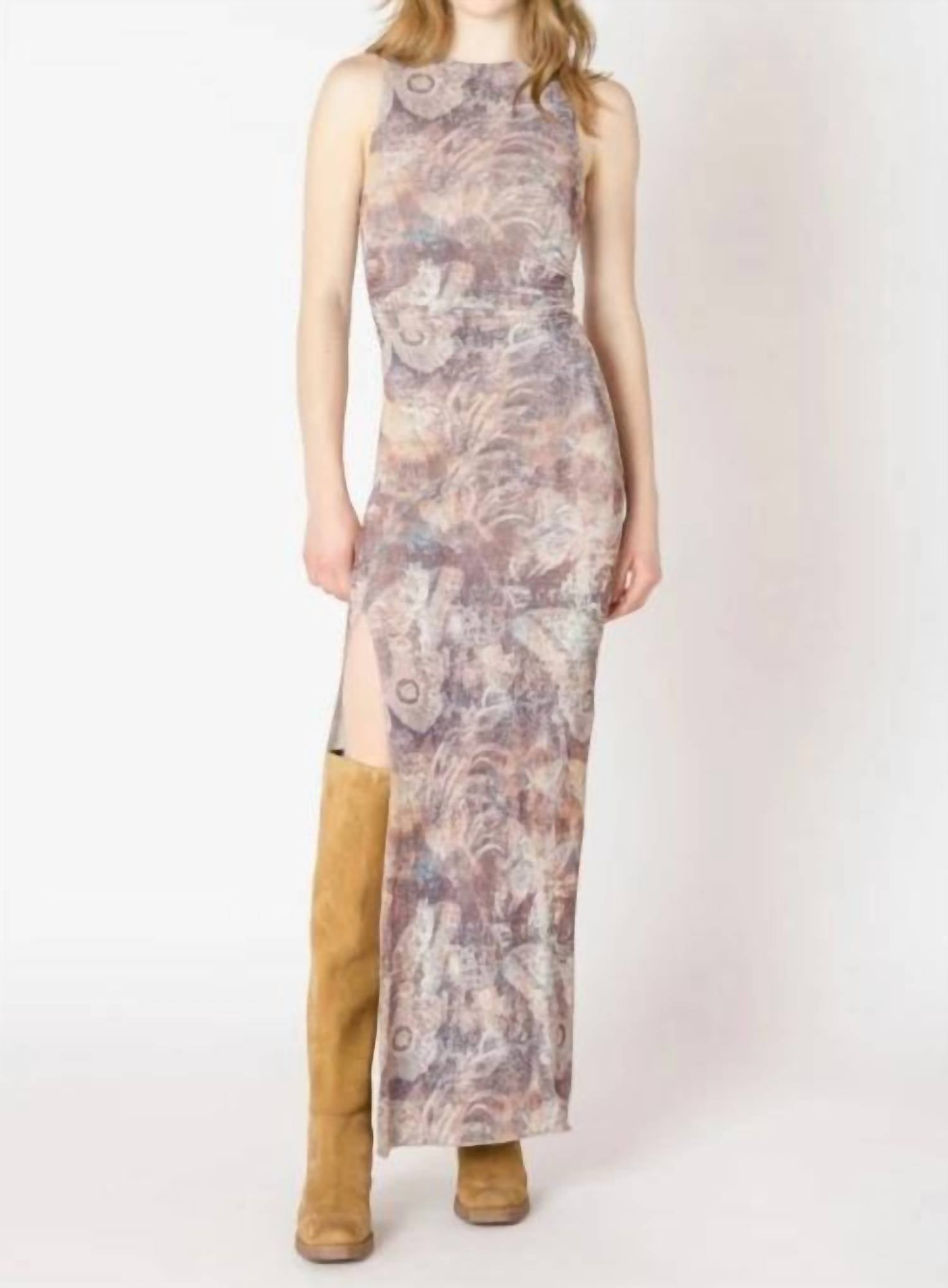 Dex - Abstract Maxi Dress With Slit