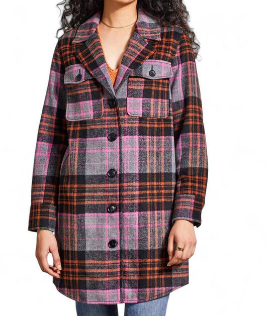 Tribal - plaid long shacket