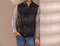 Madison Creek Outfitters Greenville Diamond Quilted Nylon Vest in black - men's jacket