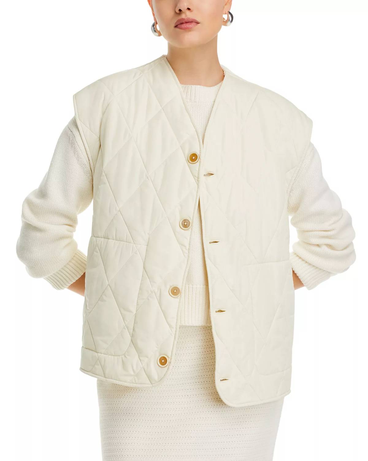 Fabiana Filippi - Techno Taffeta Quilted Vest with Knit Back