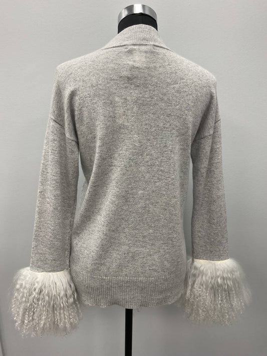 Incashmere - CASHMERE SWEATER WITH MONGOLIAN LAMB CUFFS