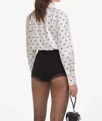 Self-Portrait - Satin Bow Print Blouse