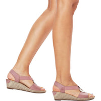 Rieker - Women's Fanni H6 Faux Leather Wedge Sandal