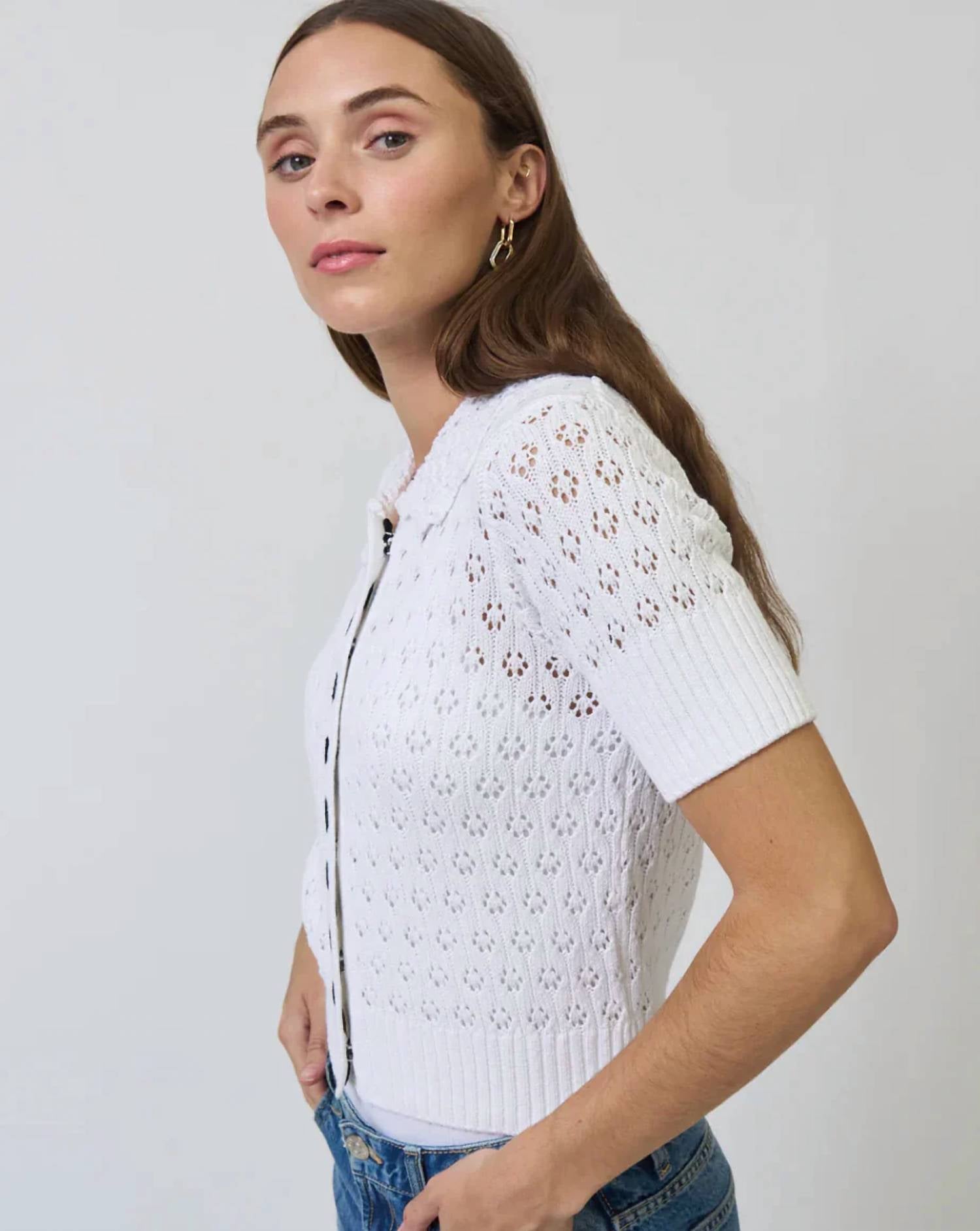 Central Park West - Charlie Eyelet Stitch Top