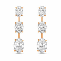 Diana M Jewels - Women's Oval Lab-Grown Diamond Stud Earrings (8.00 Ct TCW) - Elegant Plus