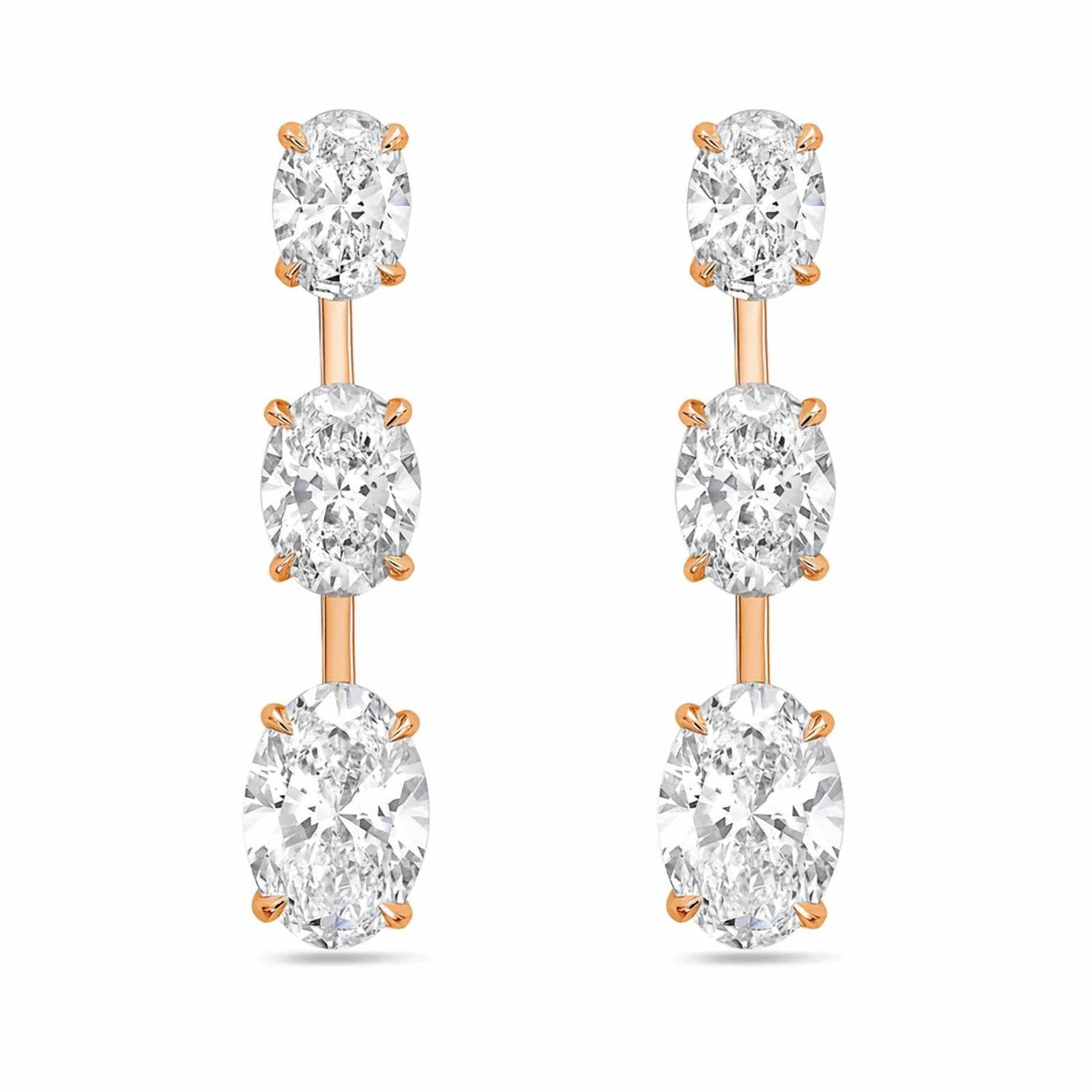Diana M Jewels - Women's Oval Lab-Grown Diamond Stud Earrings (8.00 Ct TCW) - Elegant Plus