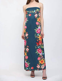 Fate - Botanical Strapless Maxi Dress