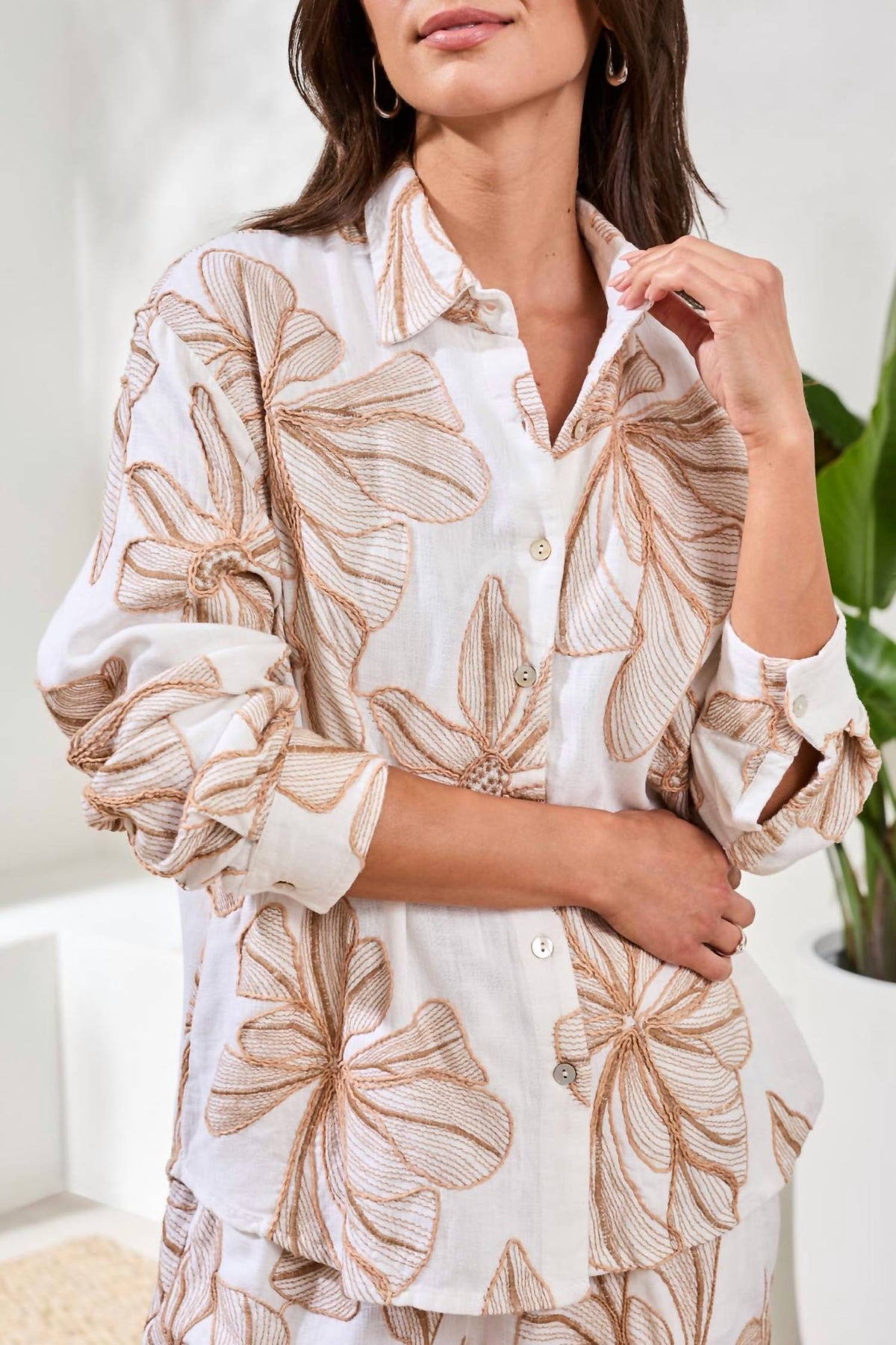 Tribal - Embroidered Flower Blouse