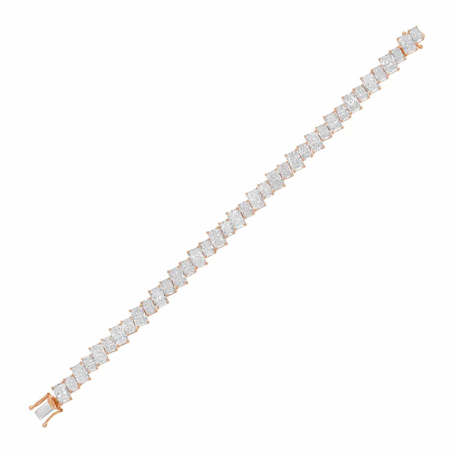 Diana M Jewels - Women's Radiant Lab-Grown Diamond Tennis Bracelet (26.00 Ct) - Signature