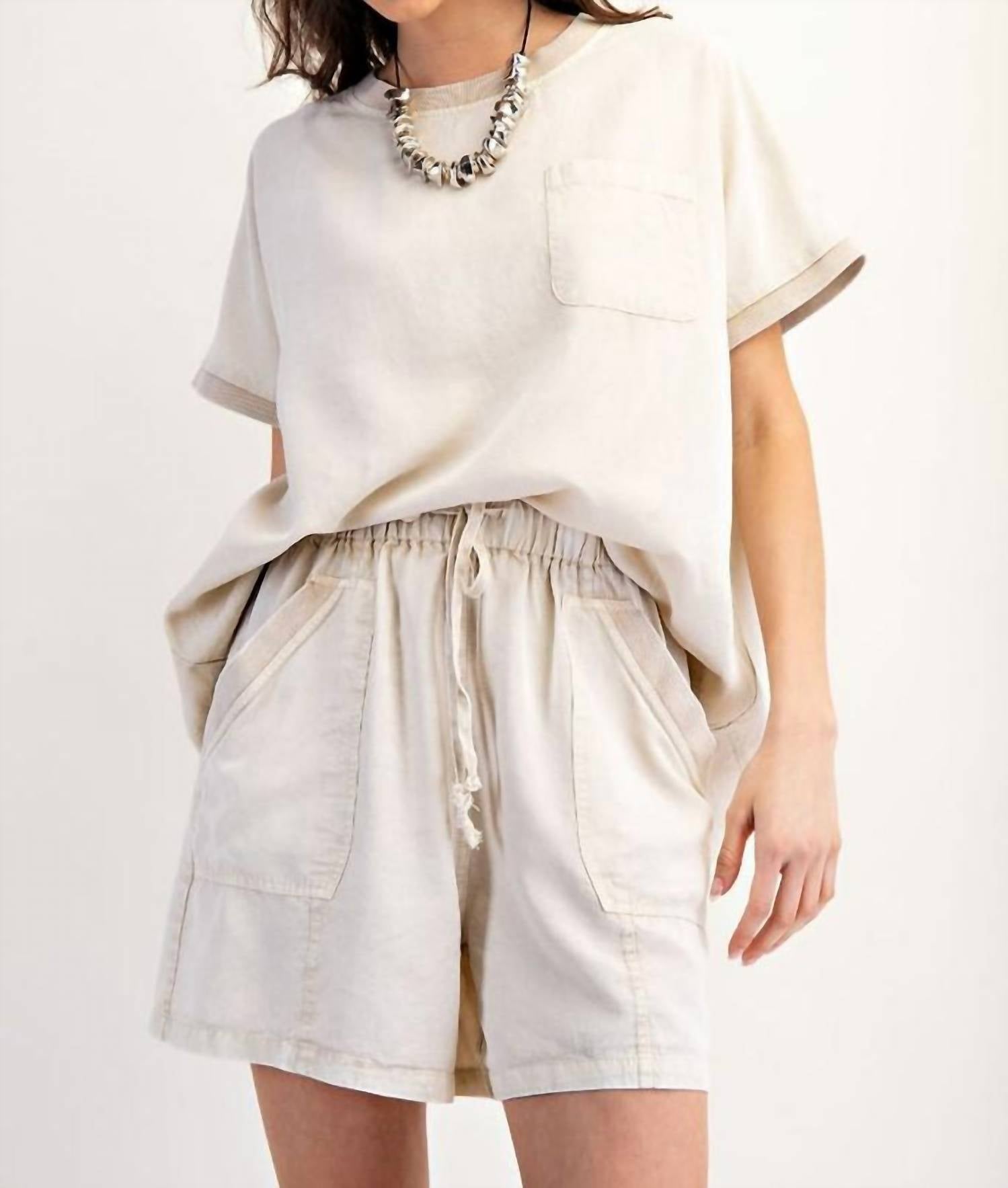 Easel - Mineral Washed Pull-on Shorts