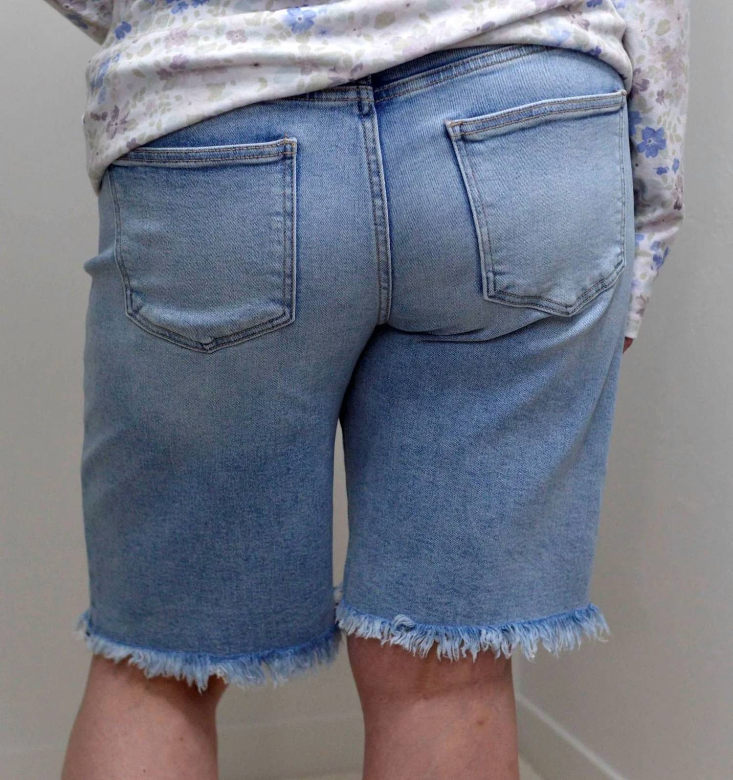 Risen - Slouchy Light Wash Bermuda Shorts - Curvy