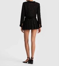 Alice + Olivia - Dumont Tweed Embellished Boxy Jacket