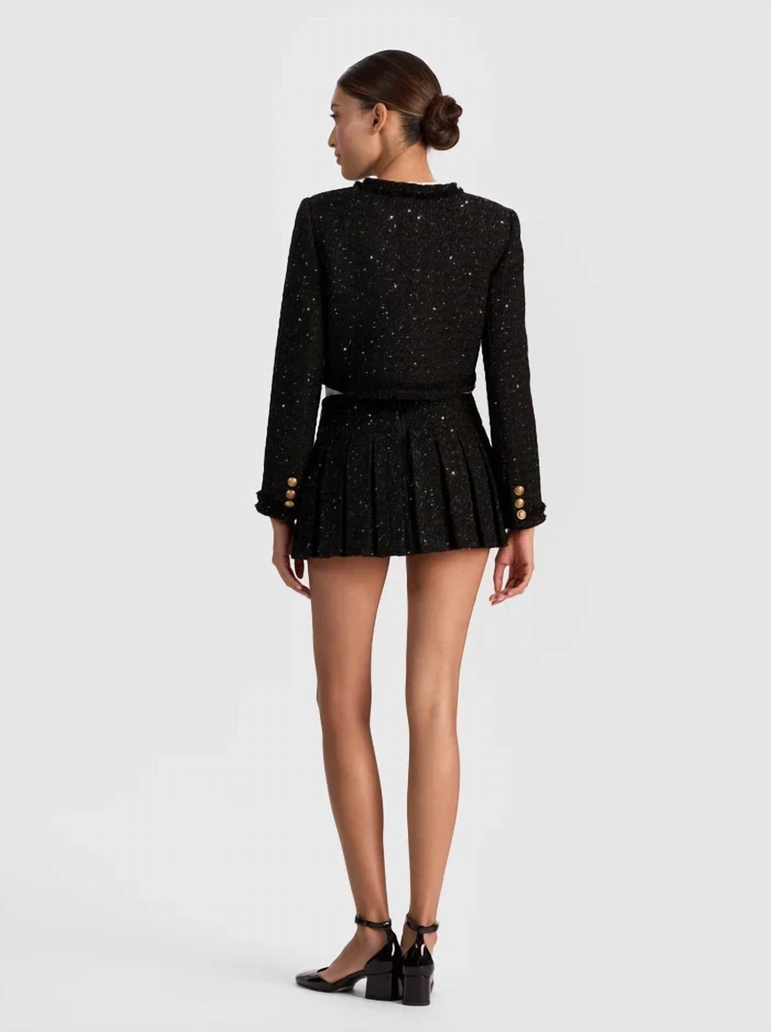 Alice + Olivia - Dumont Tweed Embellished Boxy Jacket
