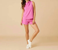 Softies - Dreamtech Sleeveless Cowl Top With Pintuck Shorts Set