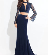 Rachel Allan - Two-piece Jersey Evening Gown