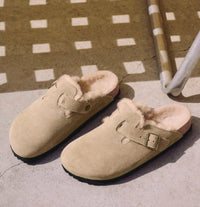 Birkenstock - Women's Boston Suede Shearling Clogs